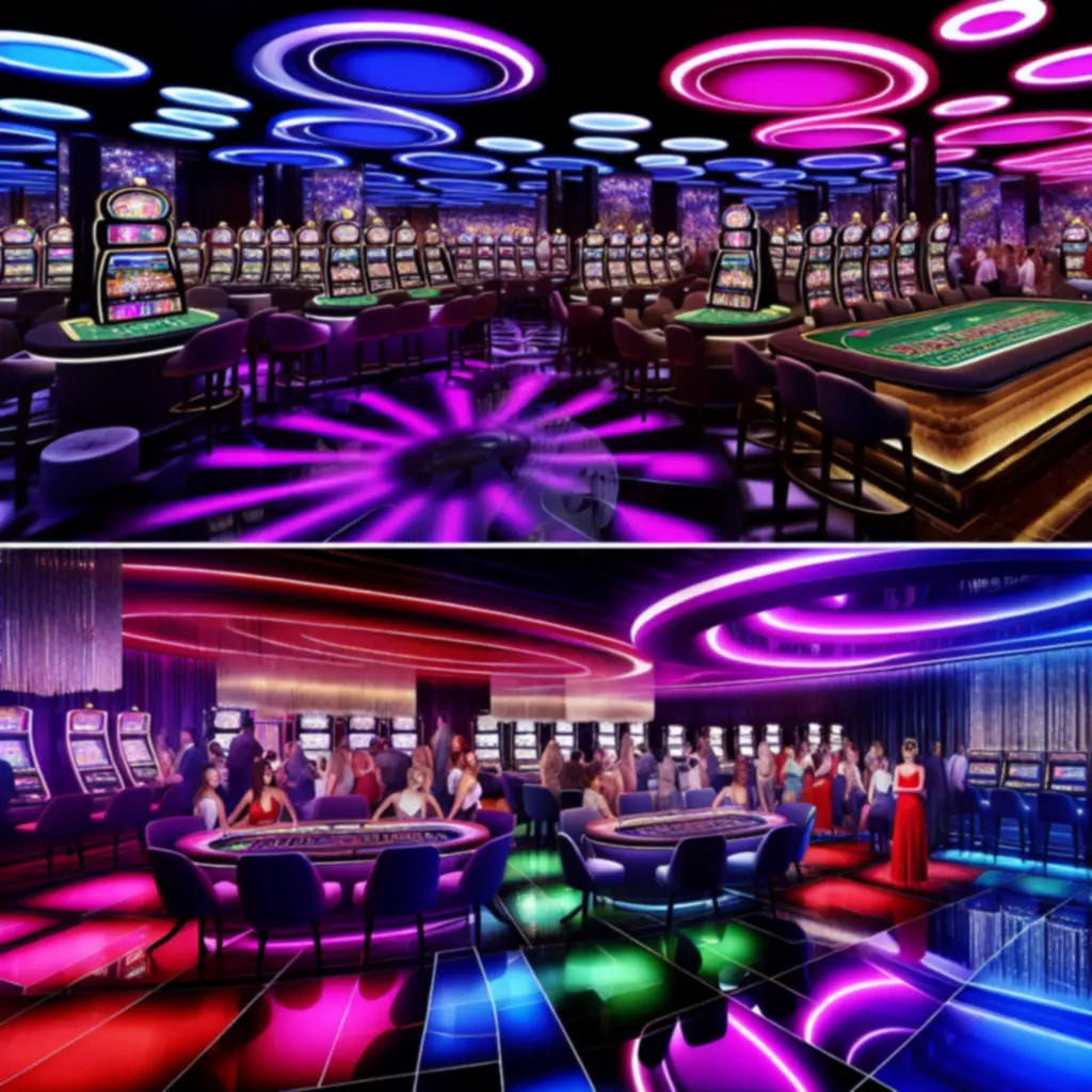 Sfeervol verlichte casino gaming vloer